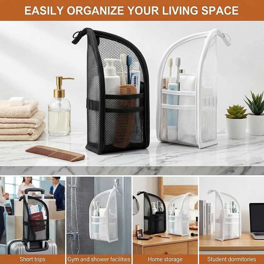 1Pc Portable Mesh Toiletry Bag - огляд і ціна Travel Accessories Organizer Bag